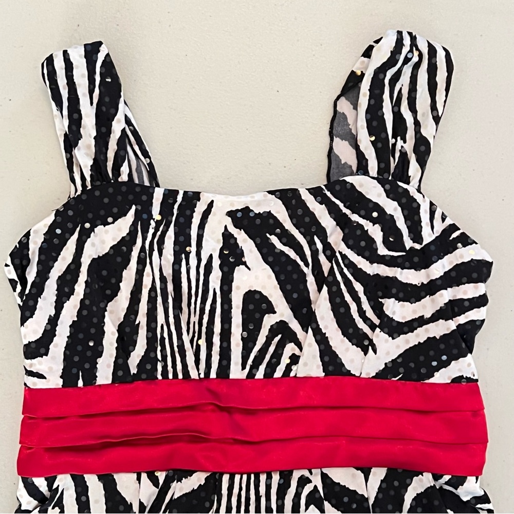 2-hip Girl size 12 Holiday Party Christmas Fancy Dress black white red sparkly